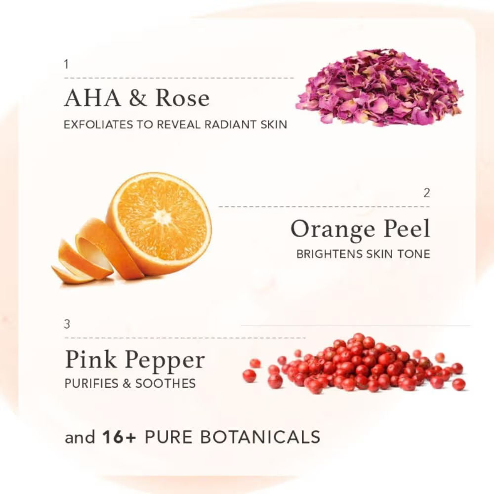 Brighten Exfoliating Aha Body Wash With Himalyan Rose & Pink Pepper - Sulphate Free