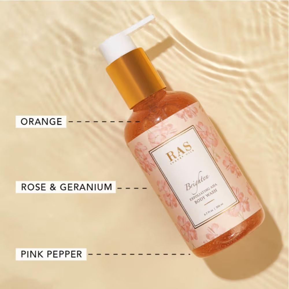 Brighten Exfoliating Aha Body Wash With Himalyan Rose & Pink Pepper - Sulphate Free