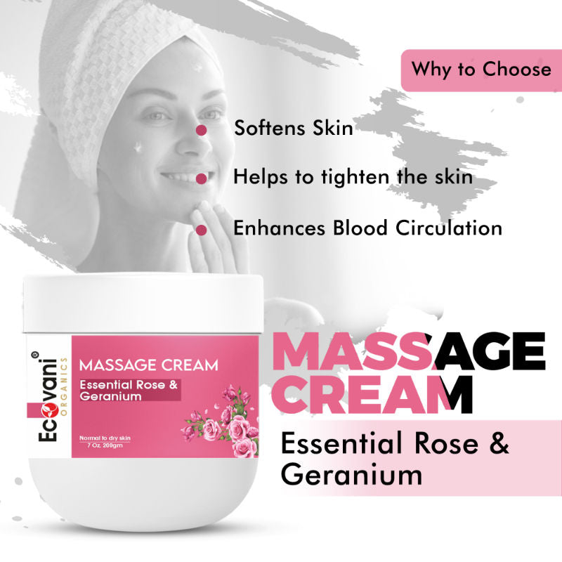 Essential Rose & Geranium Massage Cream