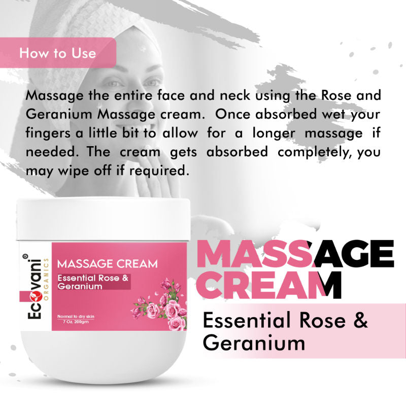 Essential Rose & Geranium Massage Cream