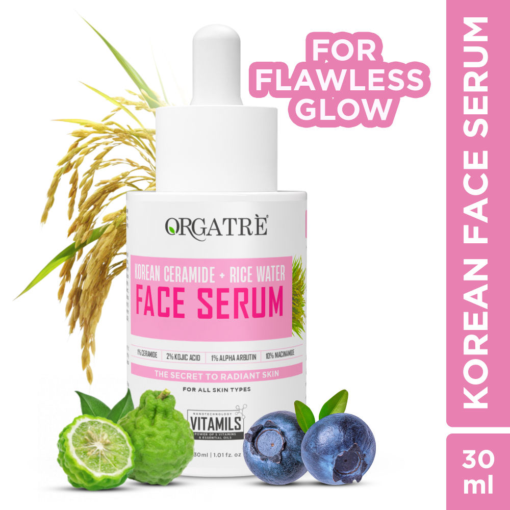Korean Ceramide & Rice Water Face Serum - Hydrates, Brightens & Soothes for Glass Skin