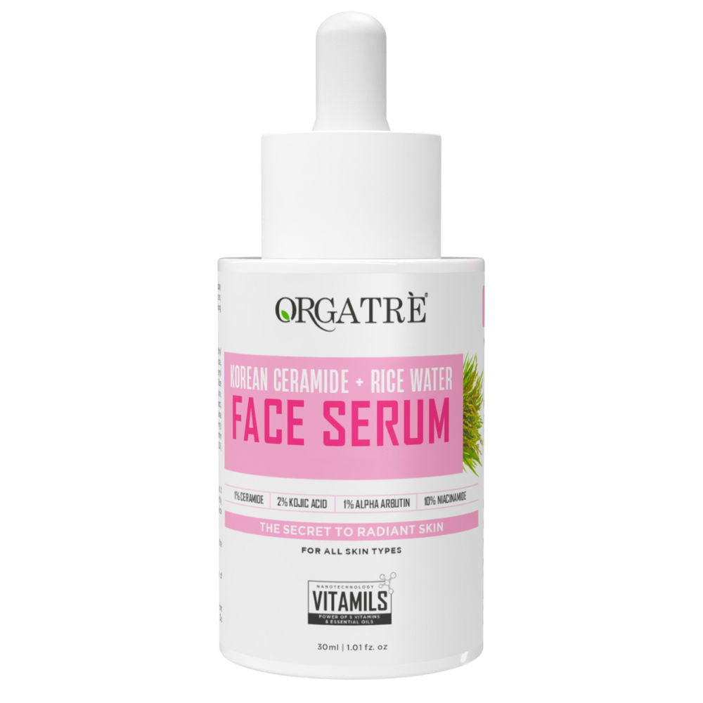 Korean Ceramide & Rice Water Face Serum - Hydrates, Brightens & Soothes for Glass Skin