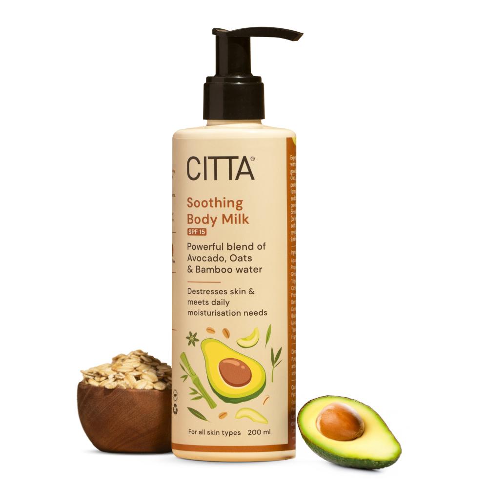 Soothing Body Milk Light Moisturizing Lotion Spf15 With Avocado, Oats & Bamboo Water