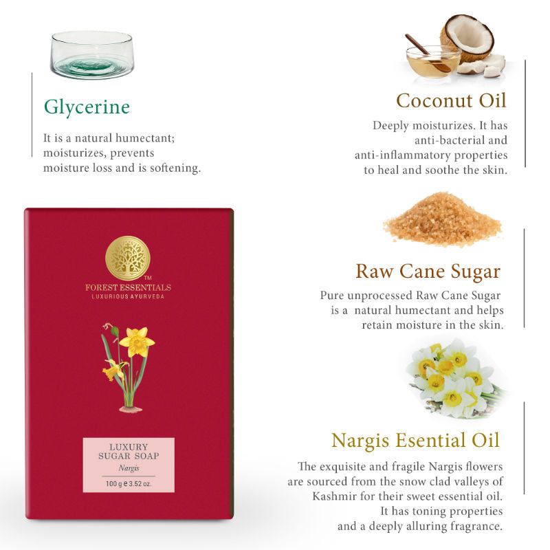 Luxury Sugar Soap Nargis - Ayurvedic Handmade Bath Soap