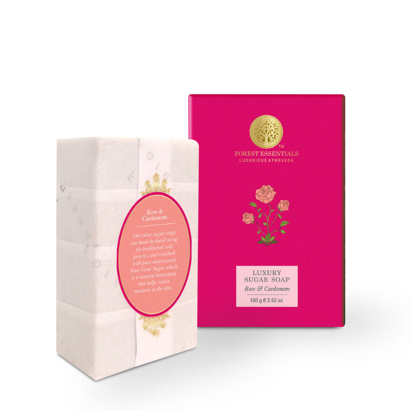 Luxury Sugar Soap Rose & Cardamom - Ayurvedic Handmade Natural Bath Soap