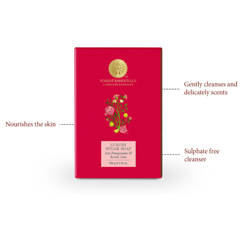 Luxury Sugar Soap Pomegranate & Kerala Lime - Ayurvedic Handmade Bath Soap
