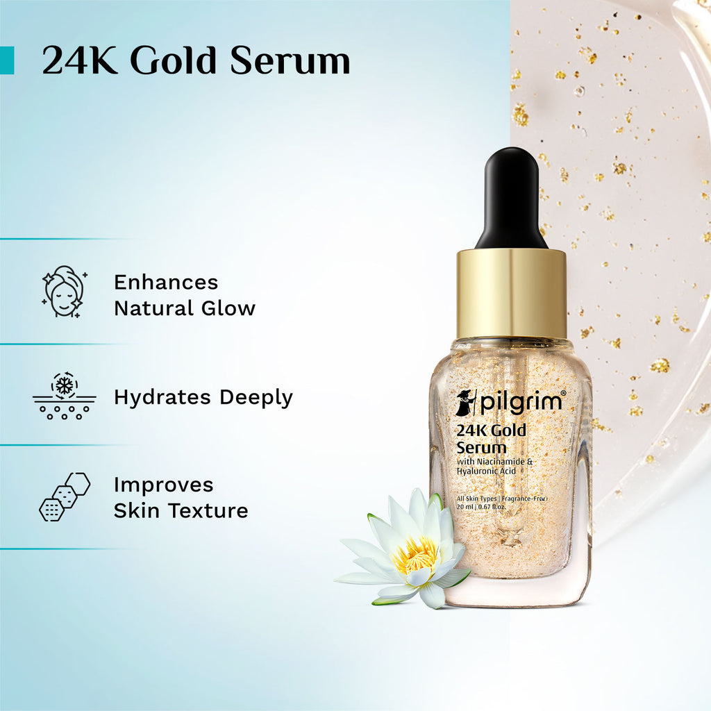 24K Gold Face Serum with Niacinamide & Hyaluronic Acid