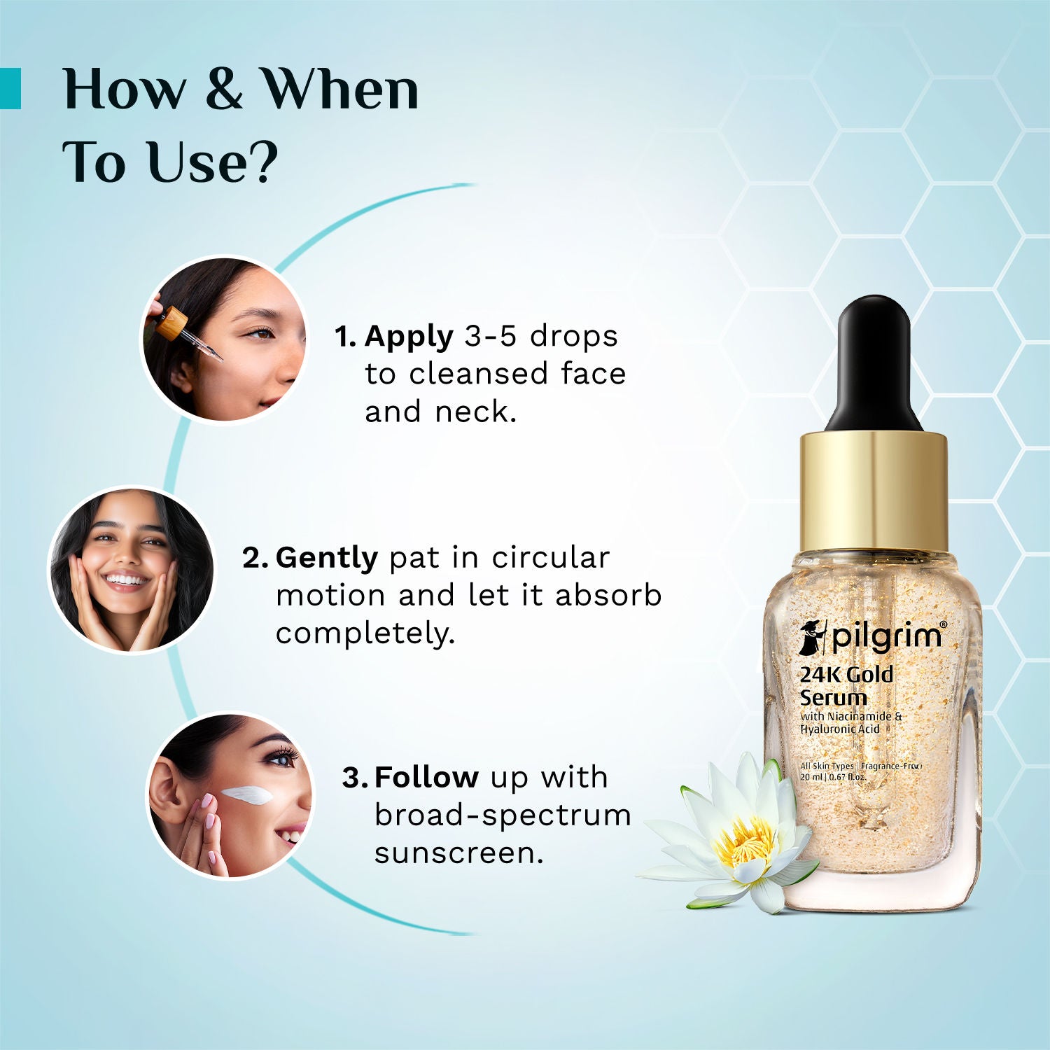 24K Gold Face Serum with Niacinamide & Hyaluronic Acid
