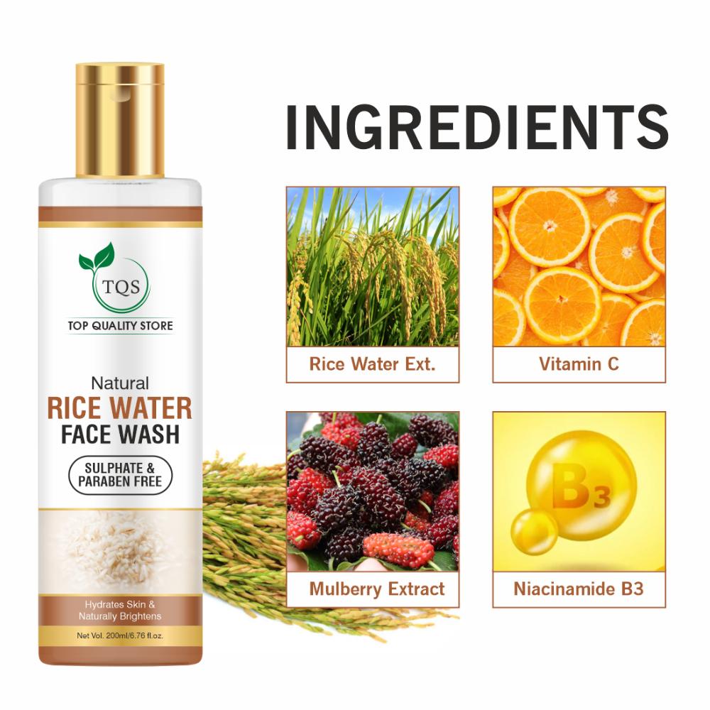 Rice Water Face Wash For Glass Skin Brightens, Tightens & Evens Skin Tone Suitable For All Skin