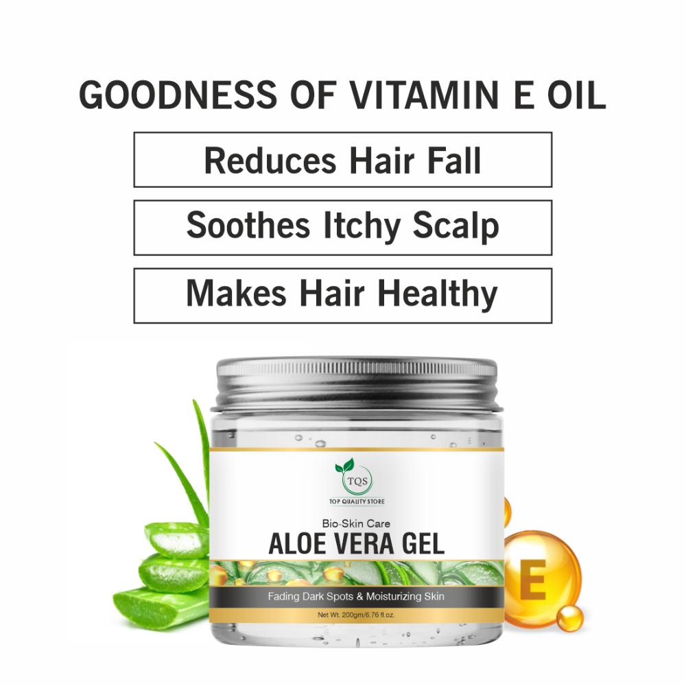 Aloe Vera Gel For Face, With Natural Aloe Vera & Vitamin E For Skin & Hair