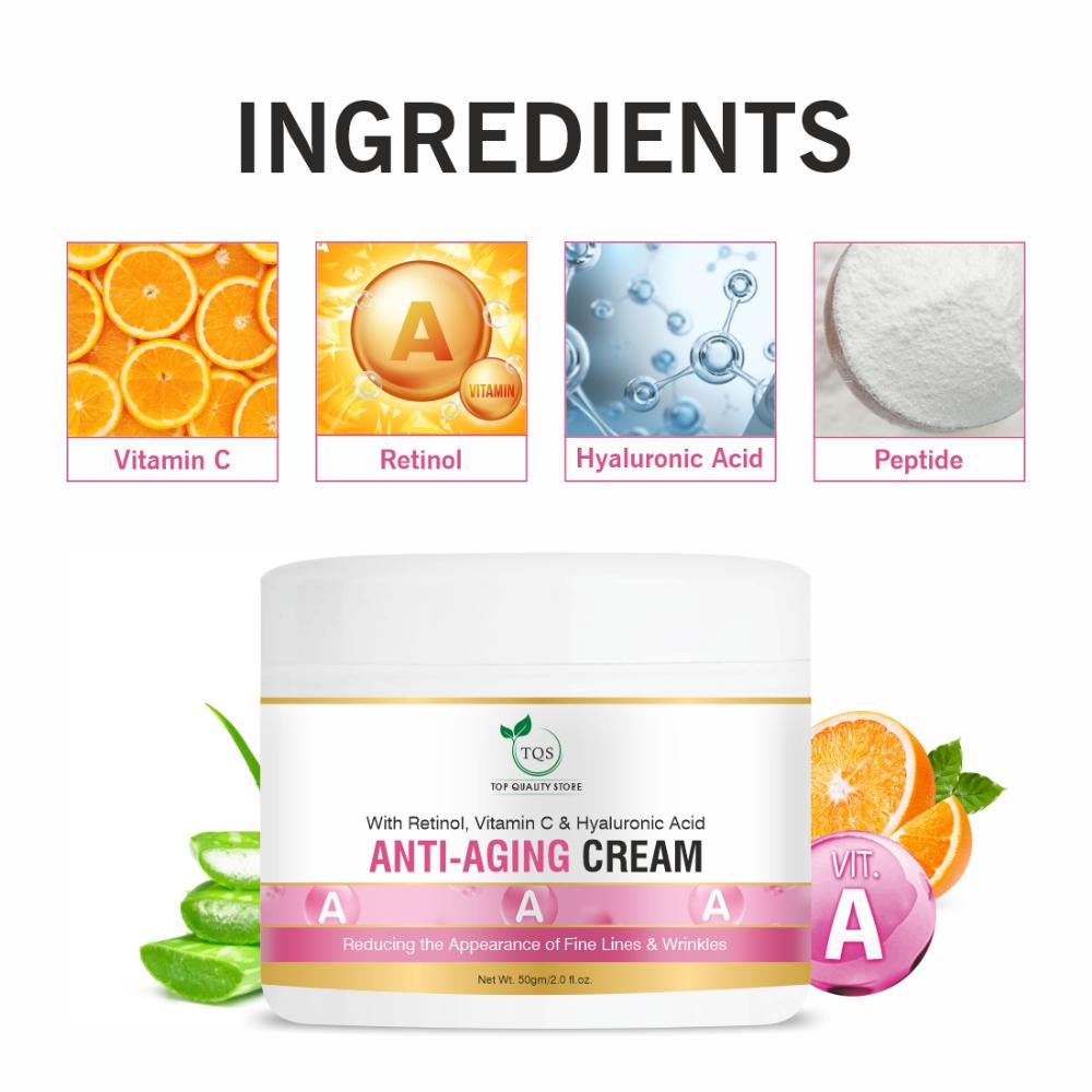 Anti Aging Night Cream With Hyaluronic Acid & Vitamin C Wrinkle-Free For Oily & Dry Skin