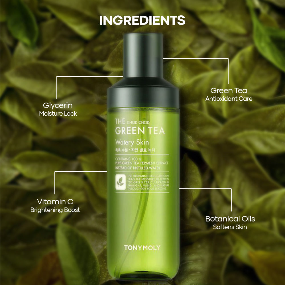 Korean The Chok Chok Green Tea Watery Skin Toner to Hydrate, Soothe & Brighten Dull Skin