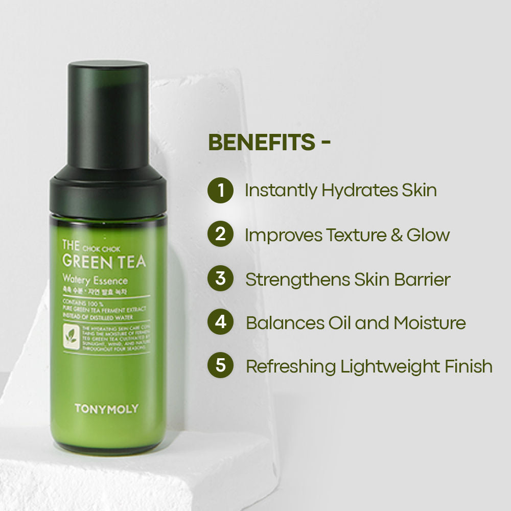 Korean The Chok Chok Green Tea Watery Essence-Highly Concentrated Hydration for Dry Skin
