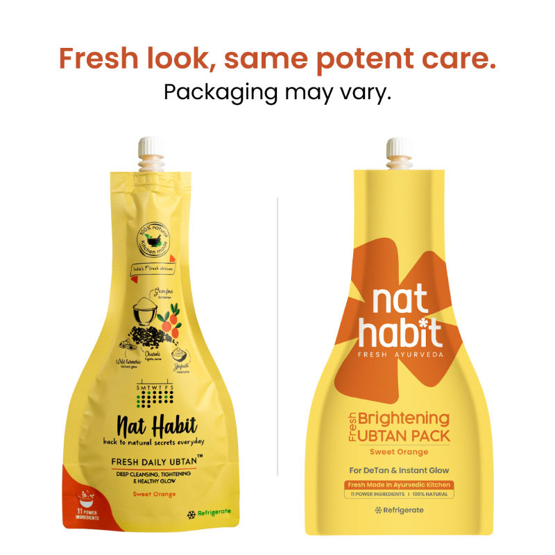 Fresh Daily Ubtan Face Pack - Sweet Orange for Deep Cleansing, Tightening & Instant Glow