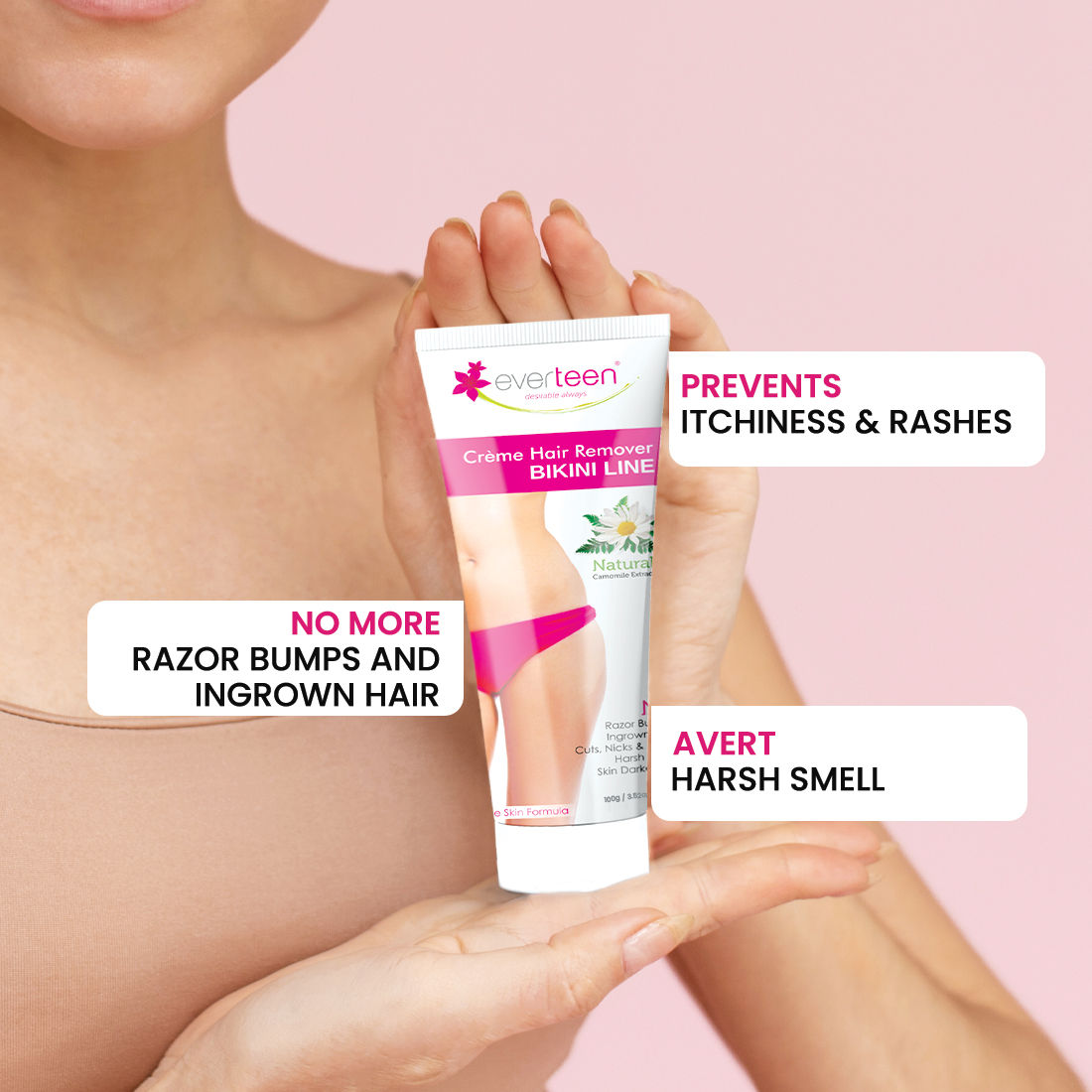 Bikini Line Hair Remover Creme & Dry Sanitary Napkin Pads XL