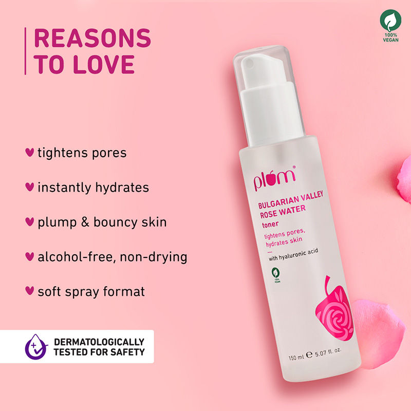 Bulgarian Valley Rose Water Alcohol-Free Spray Toner With Hyaluronic Acid- Hydrates & Refreshes