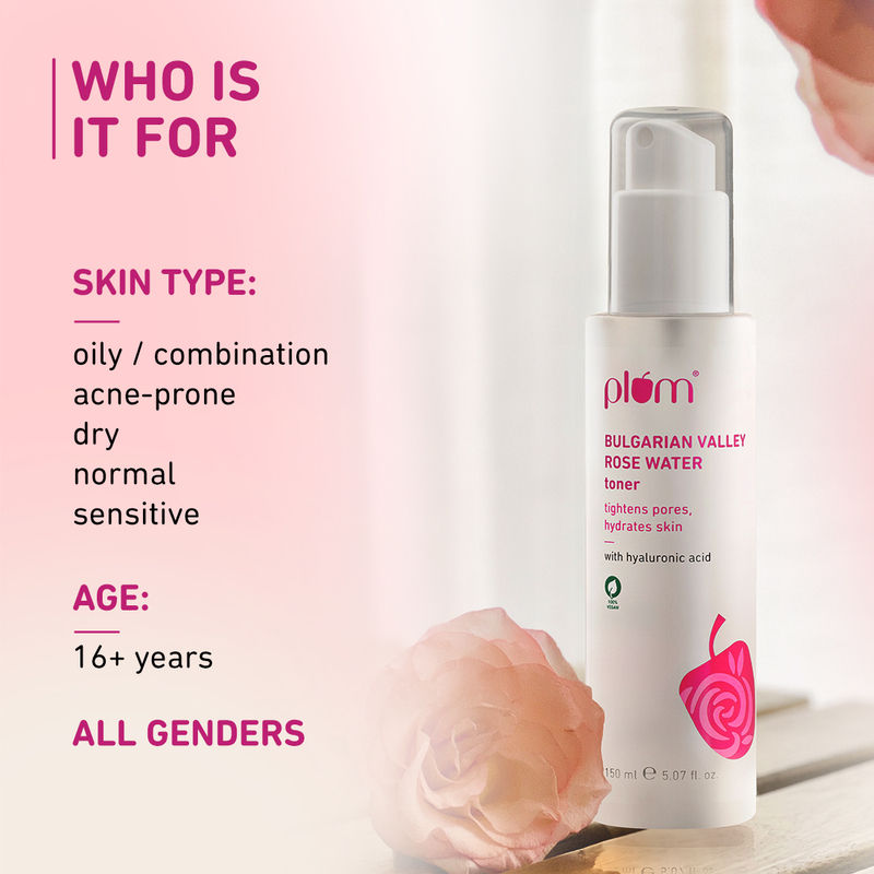 Bulgarian Valley Rose Water Alcohol-Free Spray Toner With Hyaluronic Acid- Hydrates & Refreshes