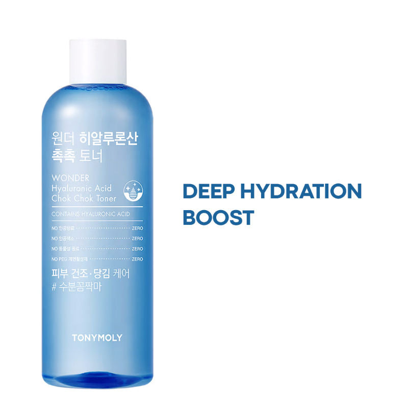 Korean Wonder Hyaluronic Acid Chok Chok Toner to Hydrate, Plump Skin & Smooths Wrinkles