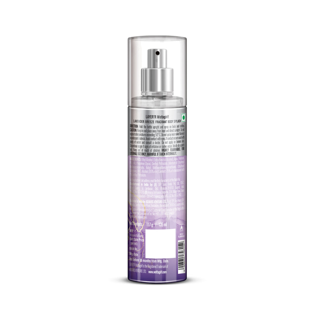 Wottagirl! Lavender Breeze Body Mist Spray For Her