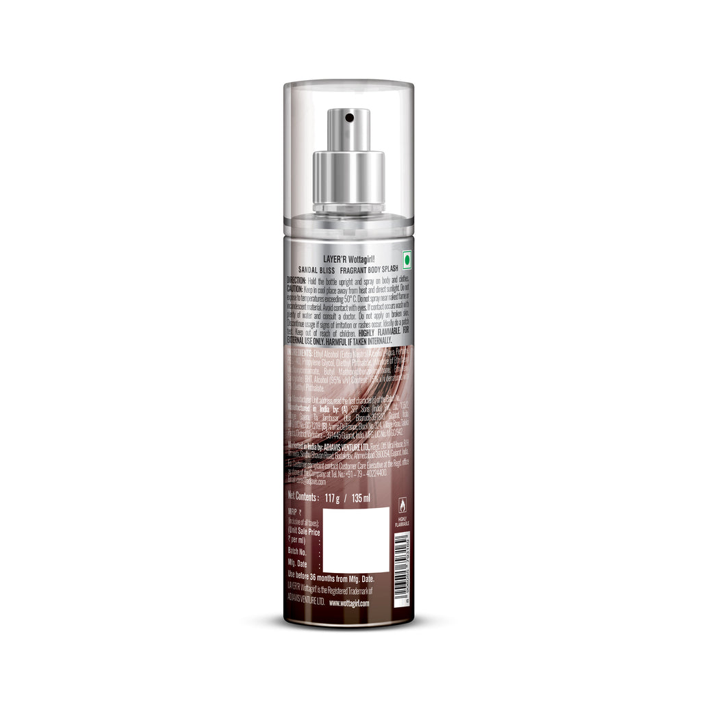 Wottagirl! Sandal Bliss Body Mist Spray For Her