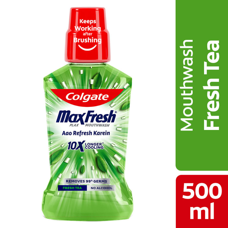 Maxfresh Plax Antibacterial Mouthwash, Fresh Tea