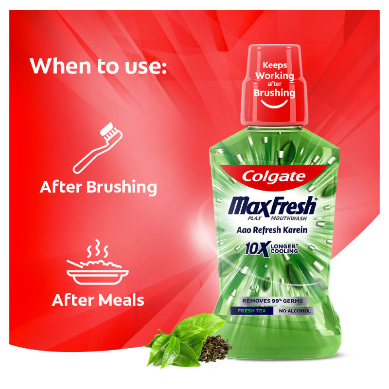 Maxfresh Plax Antibacterial Mouthwash, Fresh Tea