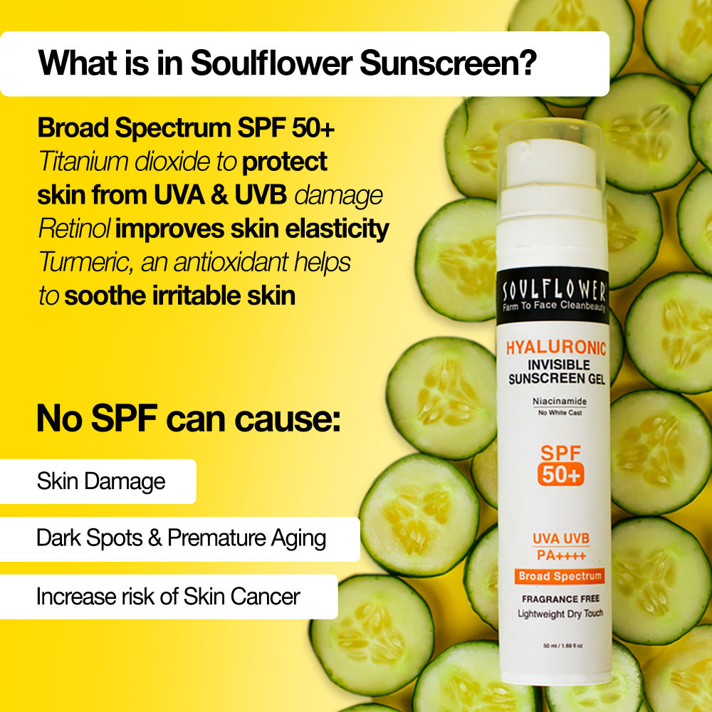 Hyaluronic Sunscreen Invisible Gel SPF 50+ PA++++, for Dry to Oily Skin