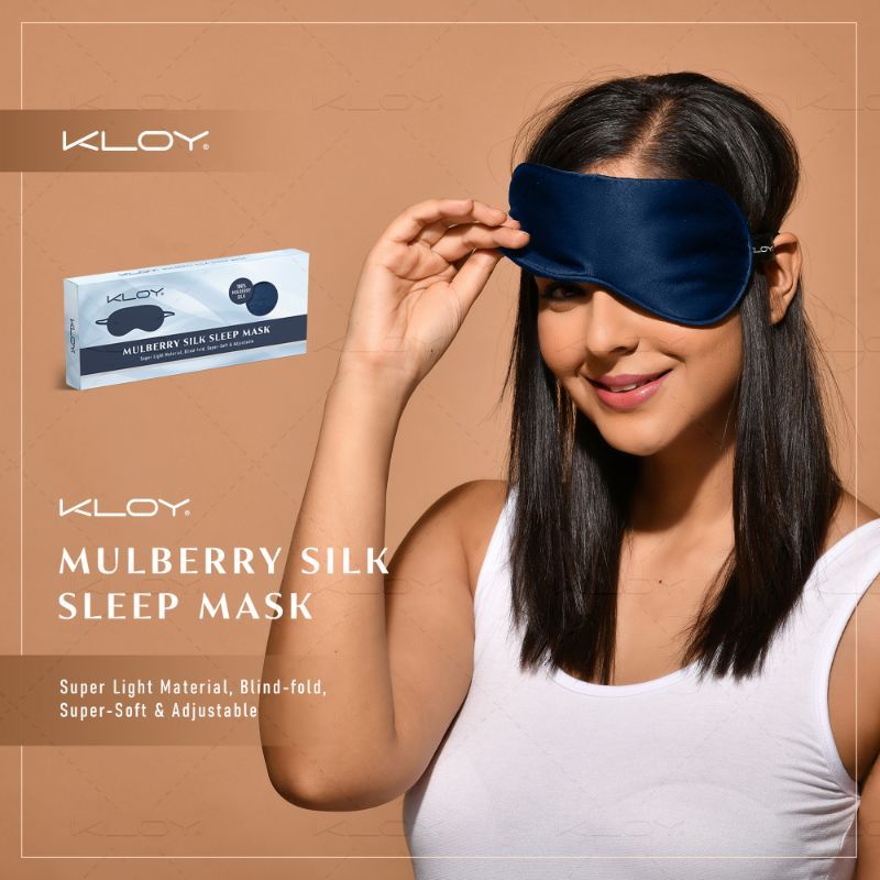 100% Mulberry Silk Sleep Eye Mask - Blue