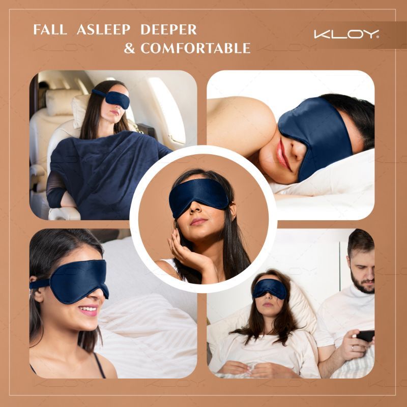 100% Mulberry Silk Sleep Eye Mask - Blue