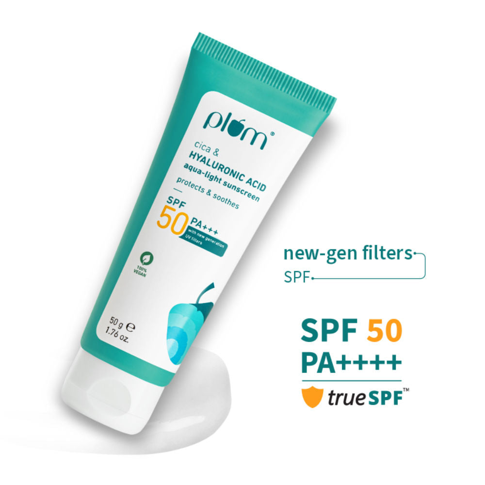 Cica & Hyaluronic Aqua-Light SPF Sunscreen 50 PA+++, For Oily, Normal & DrySkin,SoothesSkin