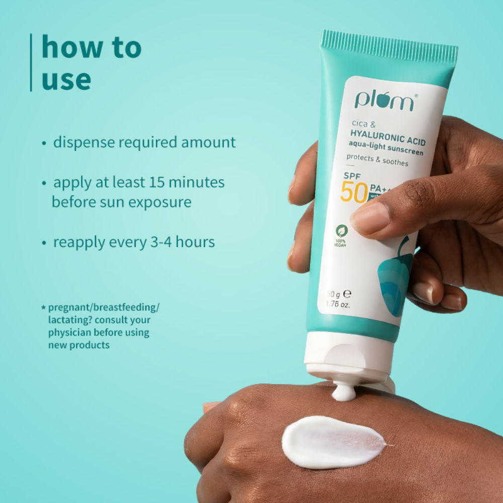 Cica & Hyaluronic Aqua-Light SPF Sunscreen 50 PA+++, For Oily, Normal & DrySkin,SoothesSkin
