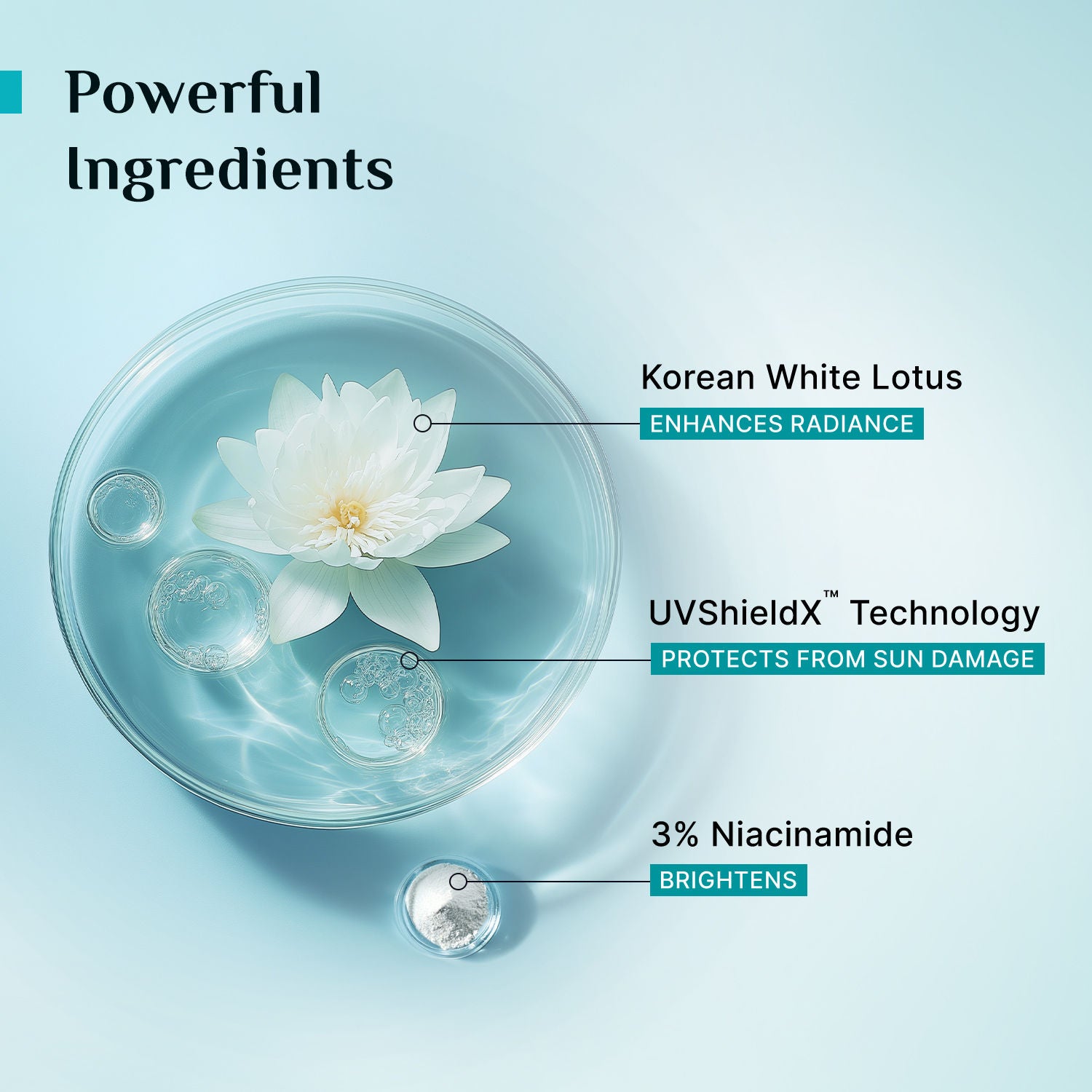 Korean White Lotus Tinted Sunscreen SPF 50+ PA++++ With 3% Niacinamide