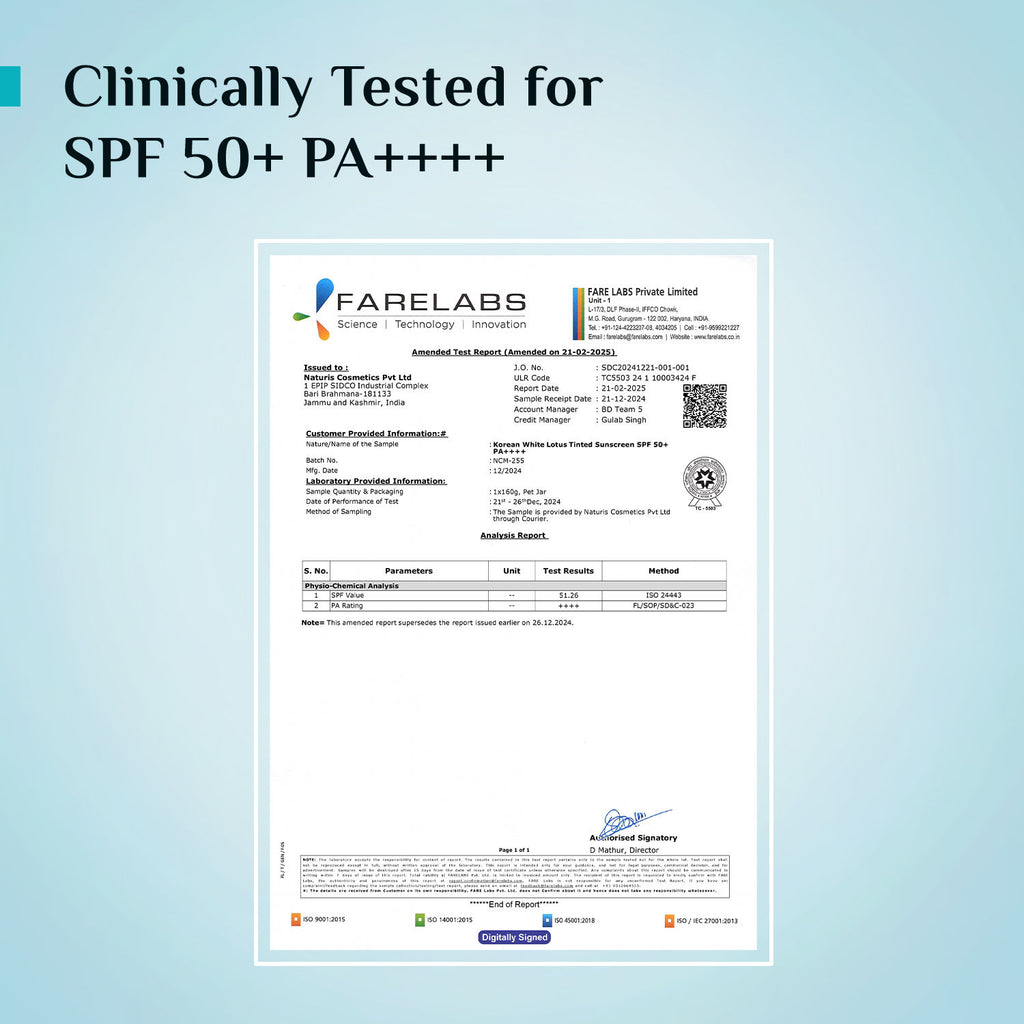 Korean White Lotus Tinted Sunscreen SPF 50+ PA++++ With 3% Niacinamide