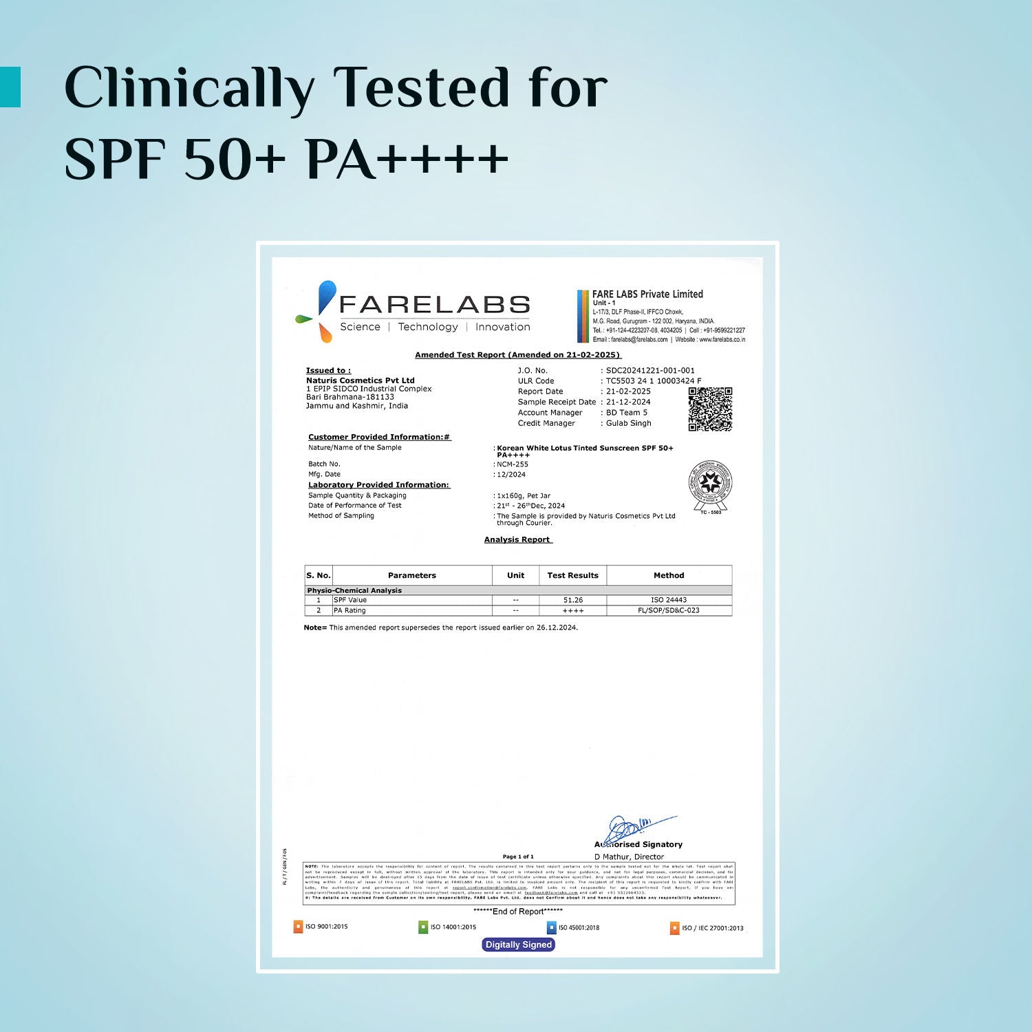 Korean White Lotus Tinted Sunscreen SPF 50+ PA++++ With 3% Niacinamide