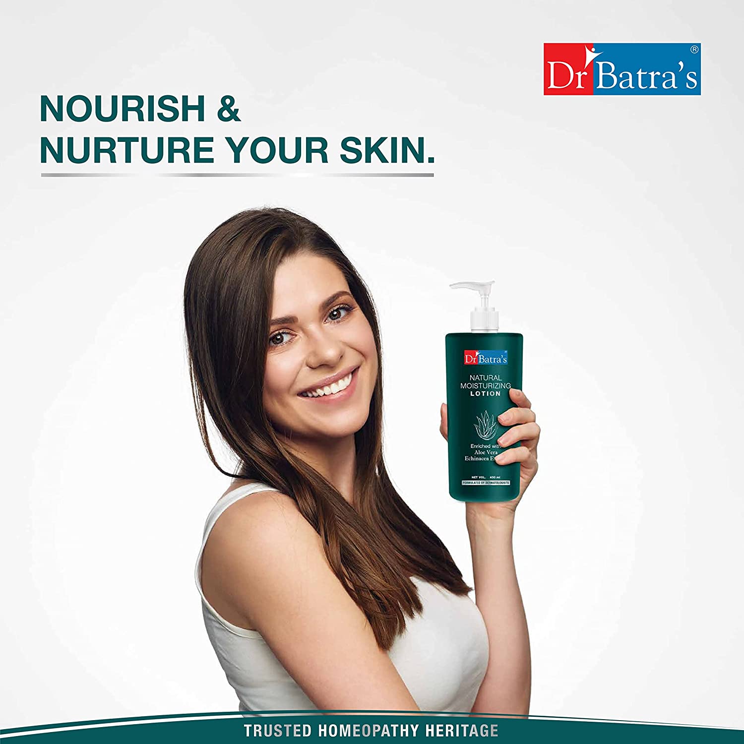 Dr Batra's Moisturized Lotion, Enriched with Aloe Vera & Echinacea, Shield against Dry Skin