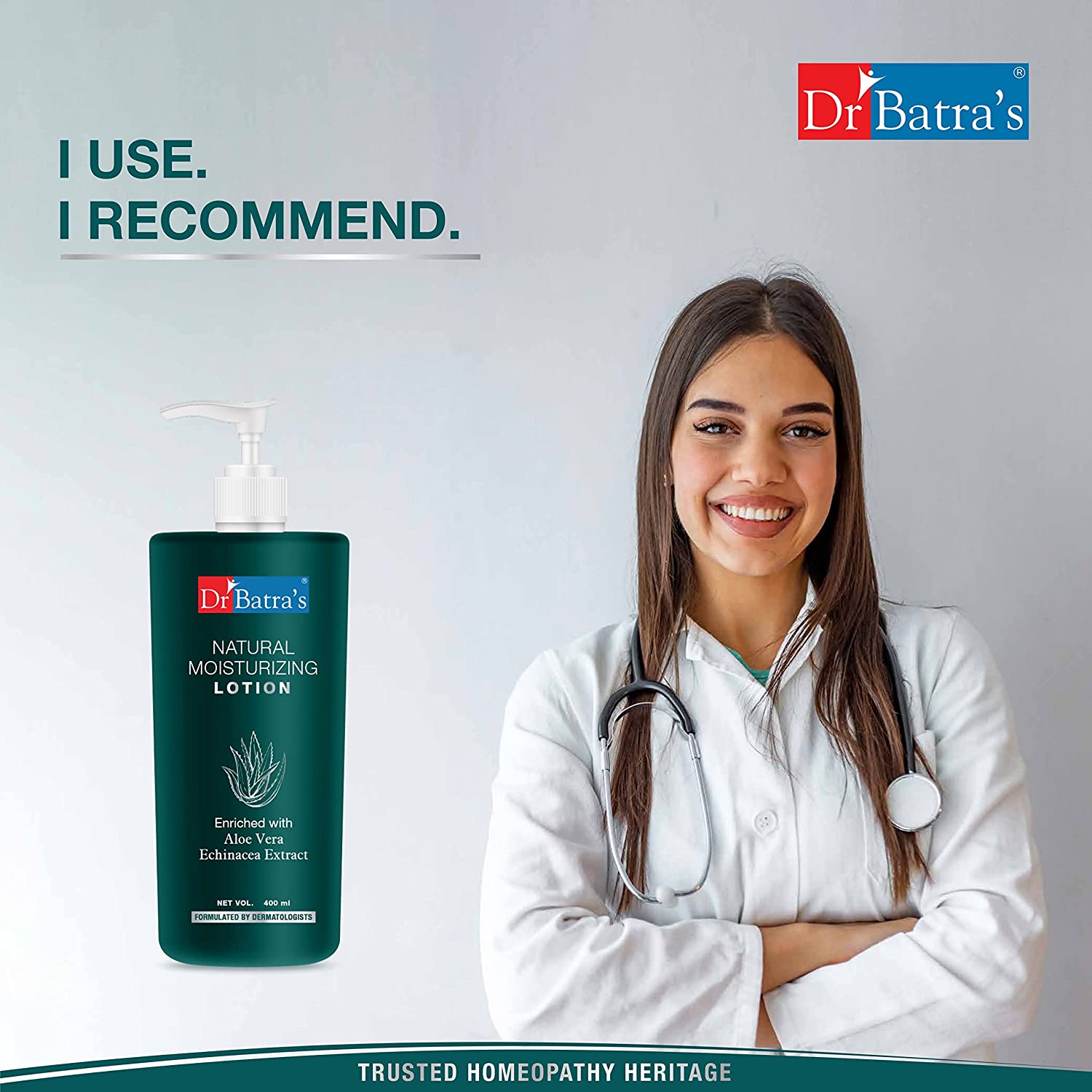 Dr Batra's Moisturized Lotion, Enriched with Aloe Vera & Echinacea, Shield against Dry Skin