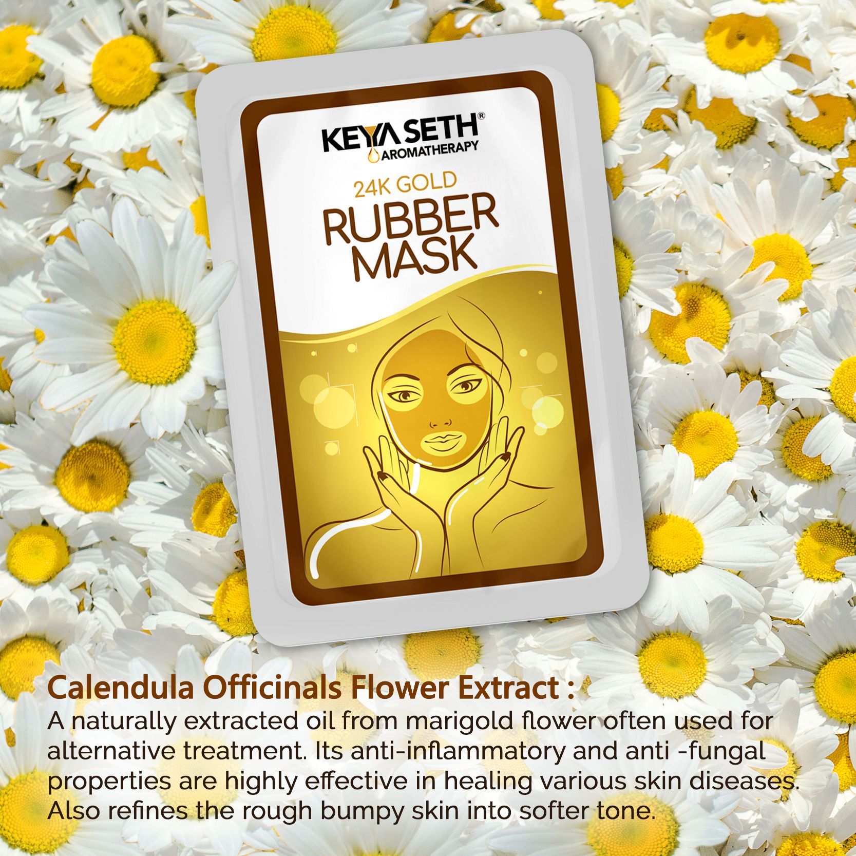 Keya Seth Aromatherapy, 24k Gold Rubber Facial Mask For Brightening & Whitening
