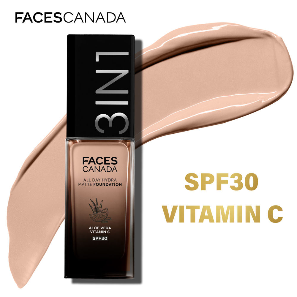 3 In 1 All Day Hydra Matte Foundation - Warm Natural 021