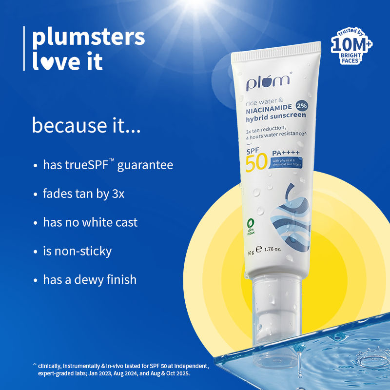 2% Niacinamide & Rice Water SPF 50 PA+++ Sunscreen, Fades Tan, For Oily To Dry Skin Type