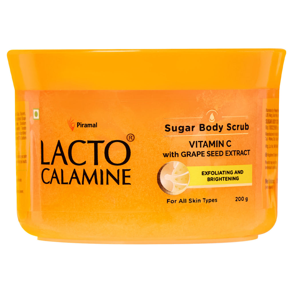 Vitamin C Sugar Body Scrub, Mild Exfoliation+Glowing Skin Scrub, With Glycolic Acid