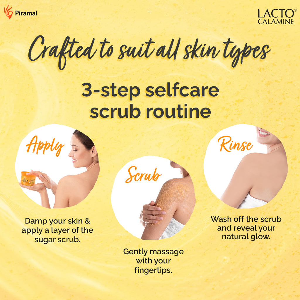 Vitamin C Sugar Body Scrub, Mild Exfoliation+Glowing Skin Scrub, With Glycolic Acid