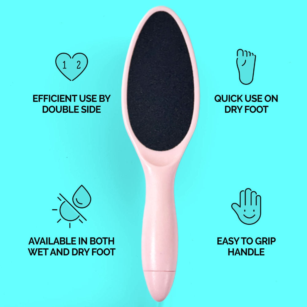 Double Sided Foot Scrubber For Dead Skin Ovel Shape - Color May Vary