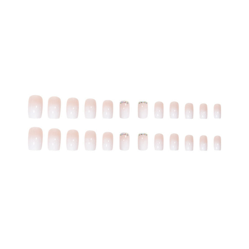 3D Studs Design with White Ombre Color Press On Nails