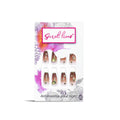 Translucent Brown Color with 3D Studs & Golden Glitters Press On Nails