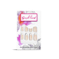 Almond Shape Cream Color with 3D White Pearls Press On Nails