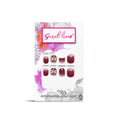Shades of Cherry Color with 3d Bow & Heart Design Press On Nails