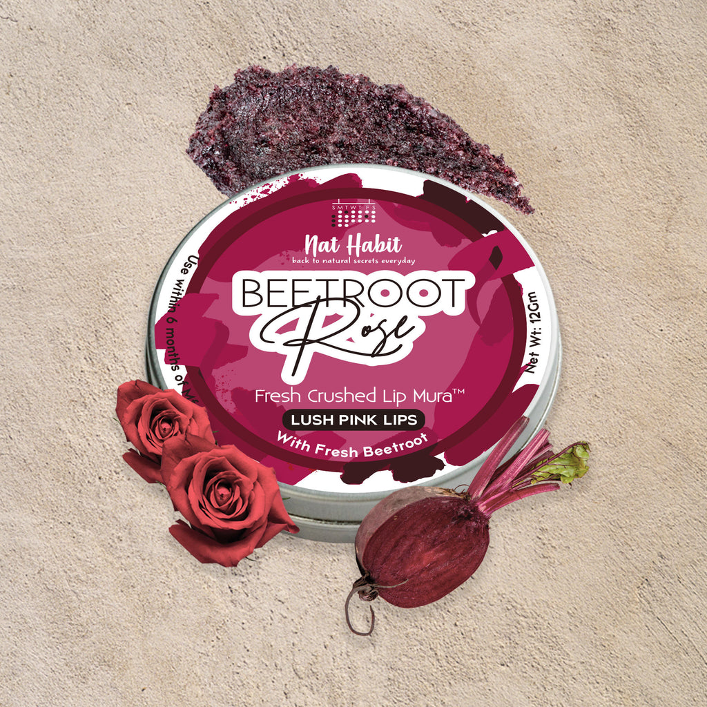 Beetroot Rose Fresh Lip Scrub, Lip Mask for Dark, Dry & Chapped Lips Natural Pink Lips