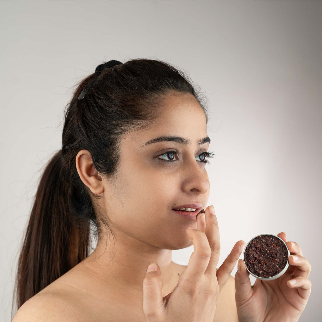 Beetroot Rose Fresh Lip Scrub, Lip Mask for Dark, Dry & Chapped Lips Natural Pink Lips