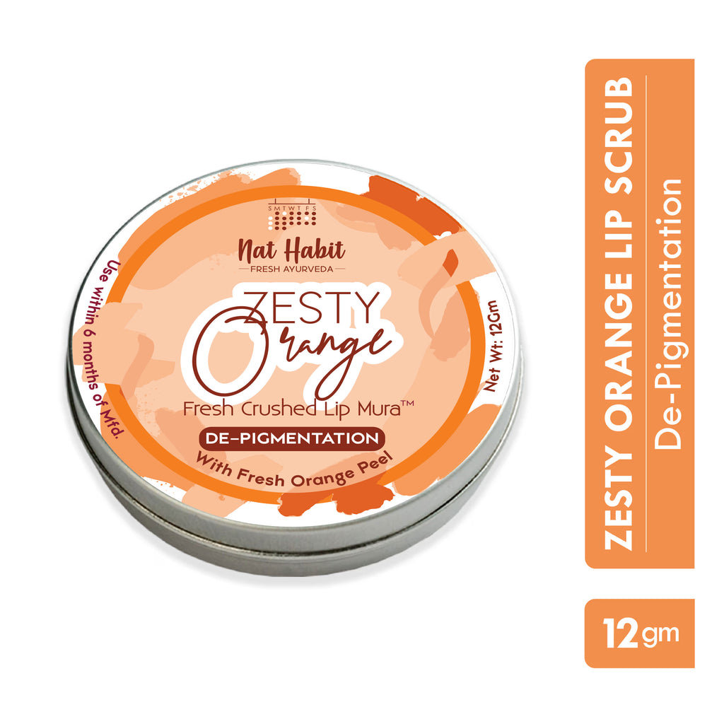 Zesty Orange Lip Scrub for dark lips, Lightening Lip Mask for Pigmentation, Discoloration