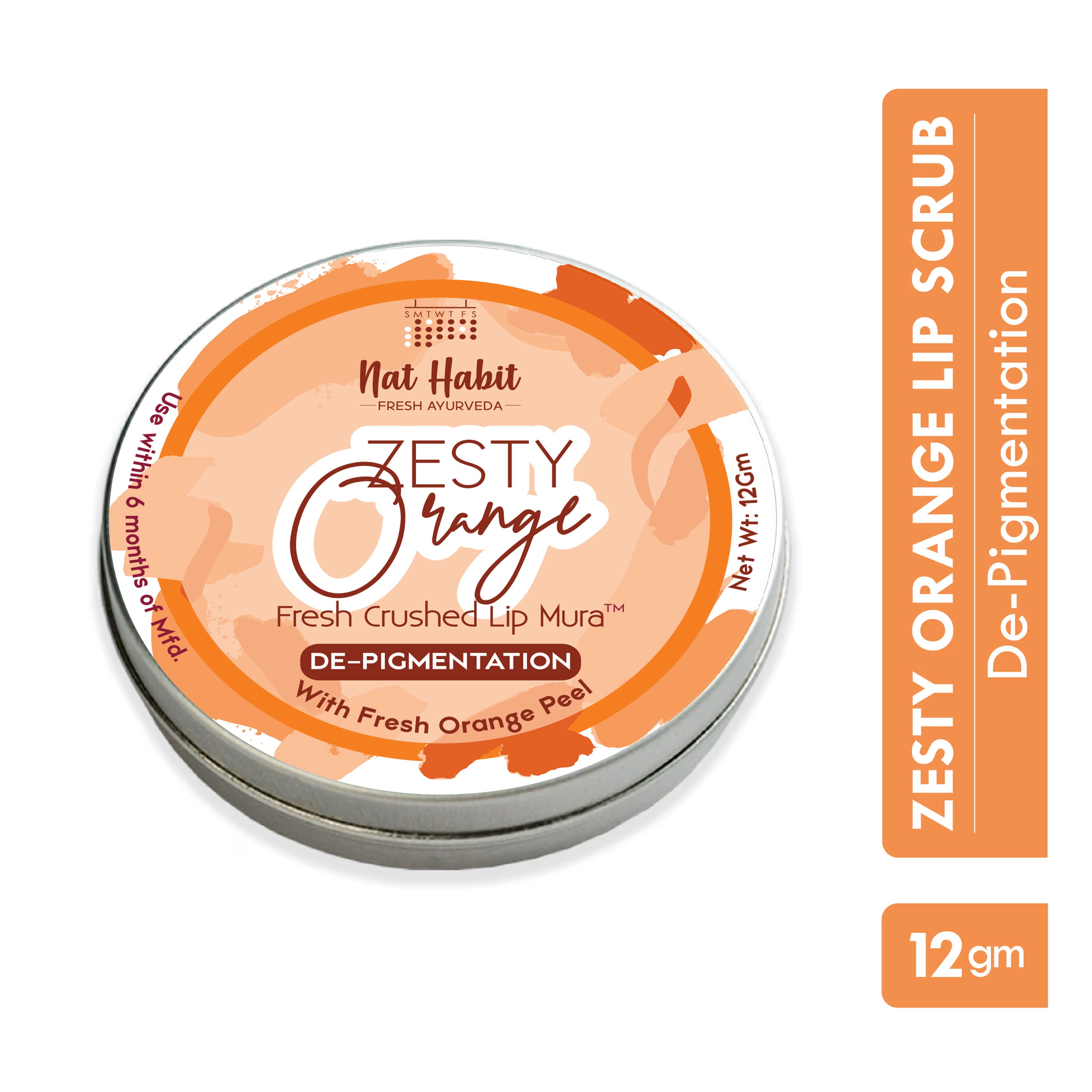 Zesty Orange Lip Scrub for dark lips, Lightening Lip Mask for Pigmentation, Discoloration